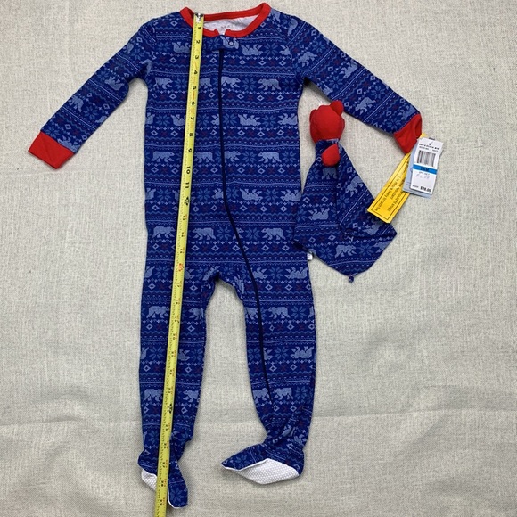 MAX & OLIVIA Boys Gripper Soles Easy Opening Front Zipper Onesie Size 24M - Picture 5 of 9